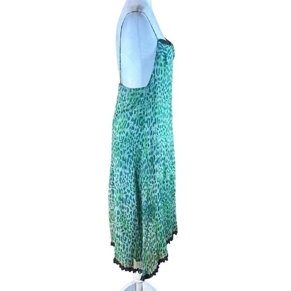 Marjan Pejoski Green Silk Slip Dress Size 12 📦 - Picture 3 of 13
